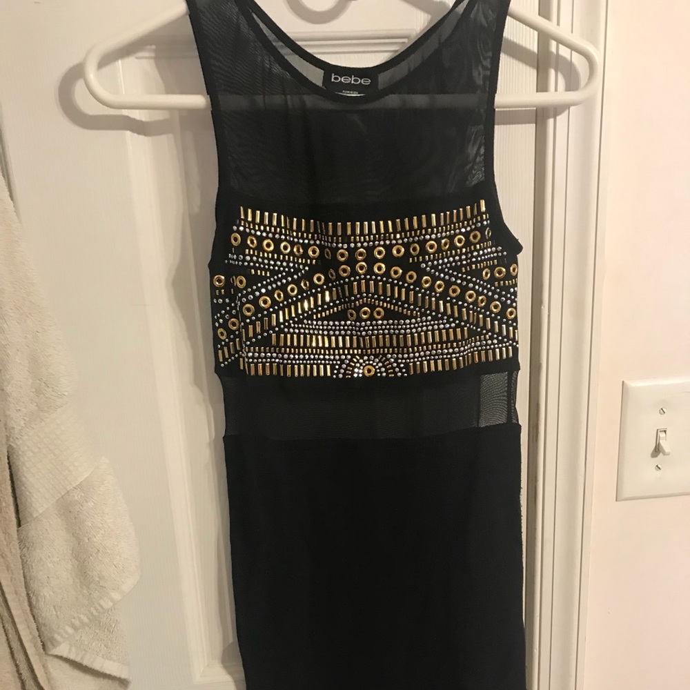 Bebe embellished bodycon dress